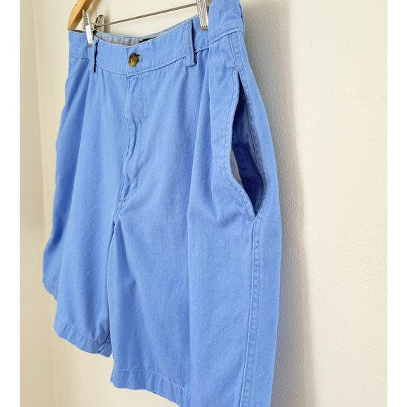 CHAPS Chino Shorts Size 36 | 100% Cotton Blue Flat Front Classic Preppy Coastal - Picture 5 of 5